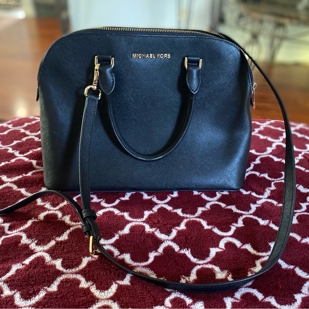 Michael Kors Black Saffiano Leather Satchel